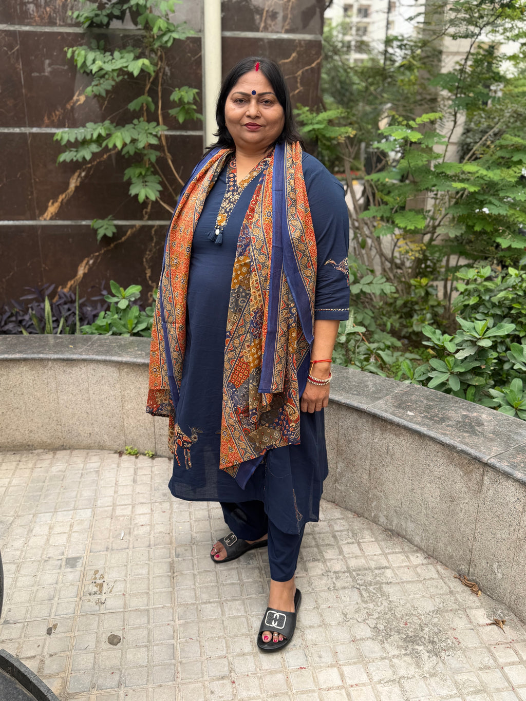 “Kalyani” 3-piece set with cotton dupatta