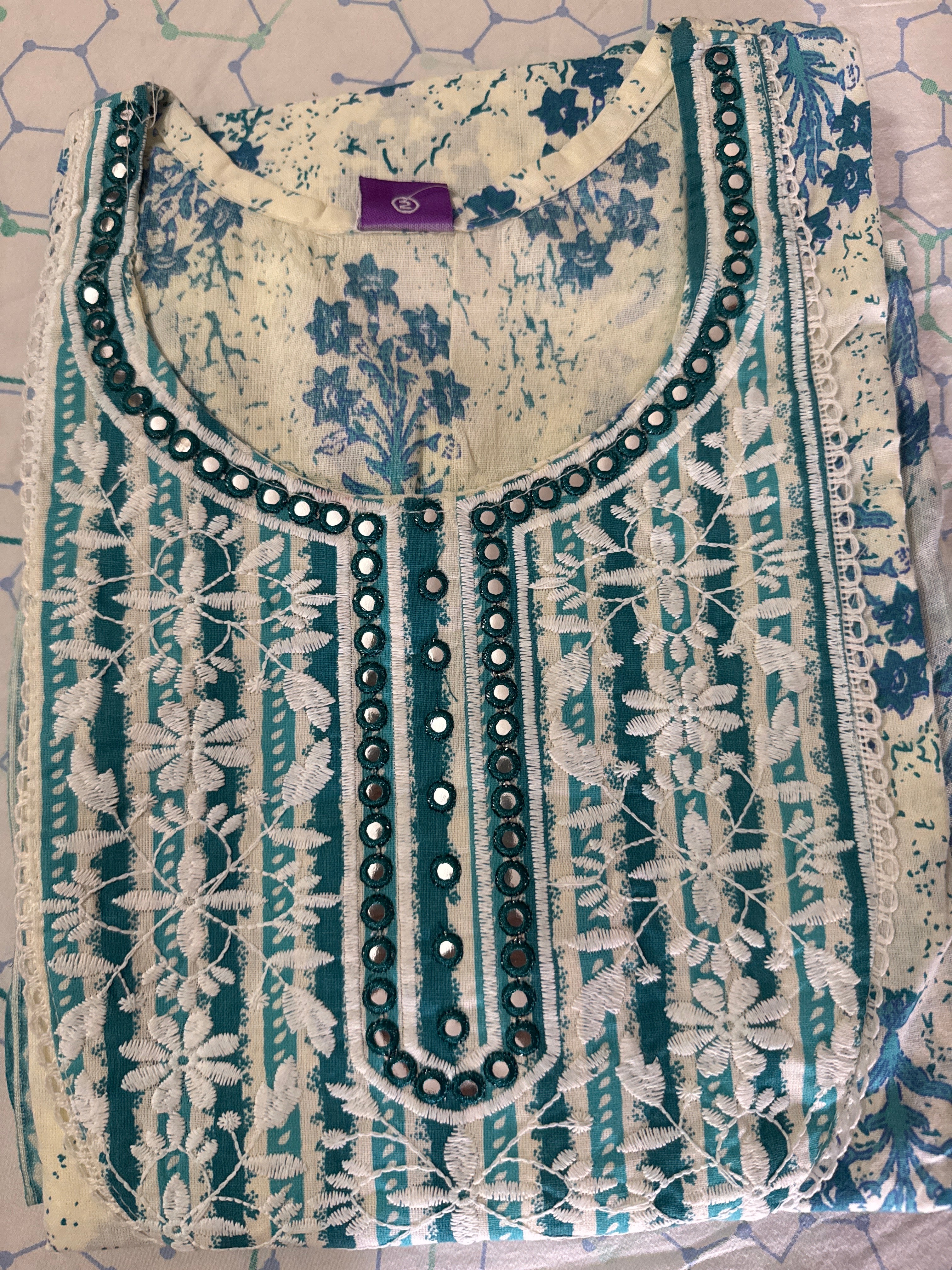 “Pallavi sky blue” 3-piece set