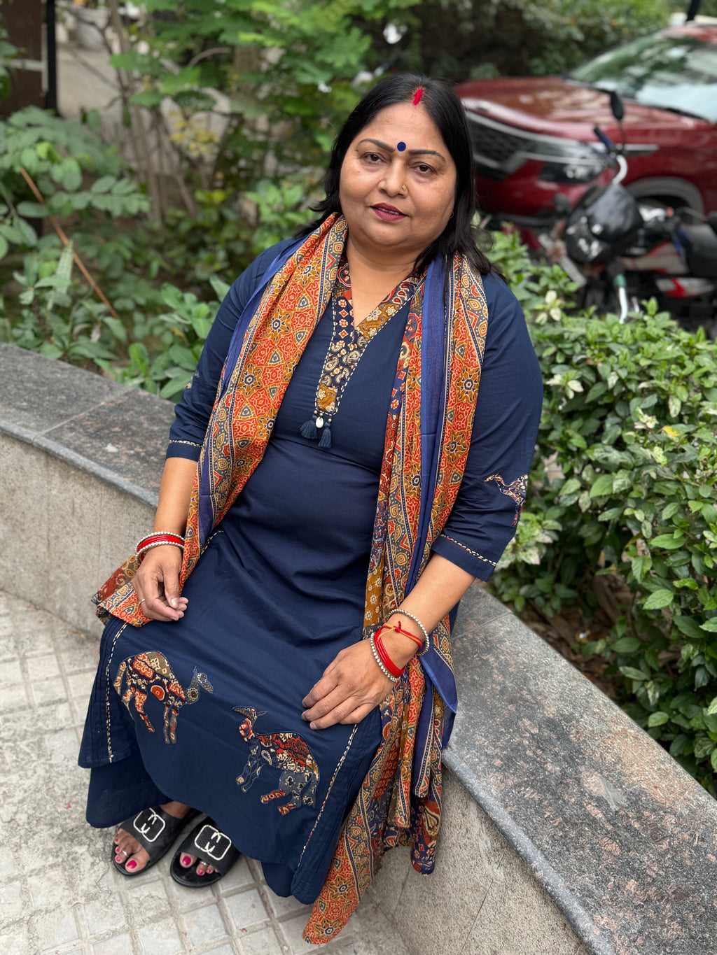 “Kalyani” 3-piece set with cotton dupatta