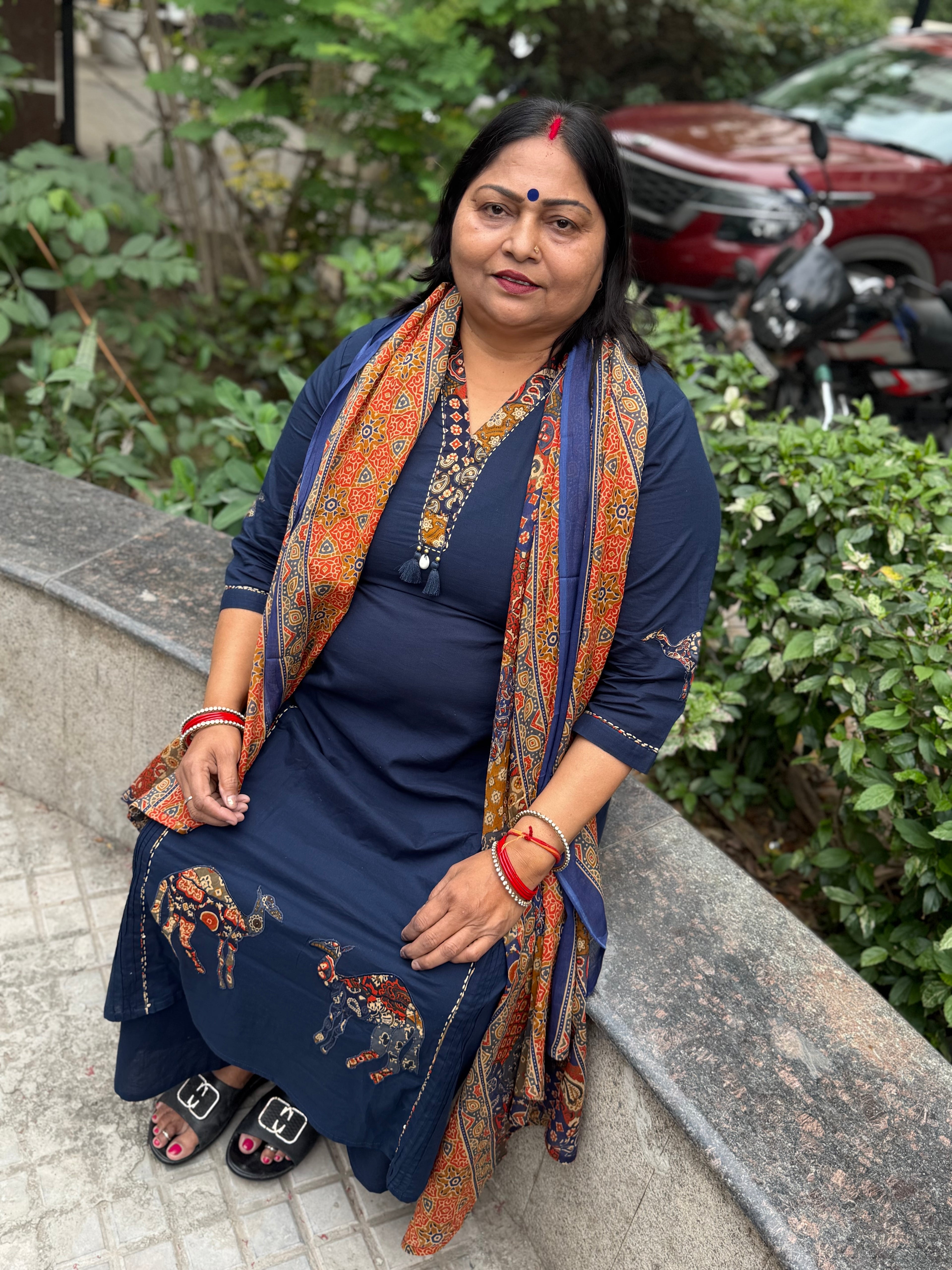 “Kalyani” 3-piece set with cotton dupatta