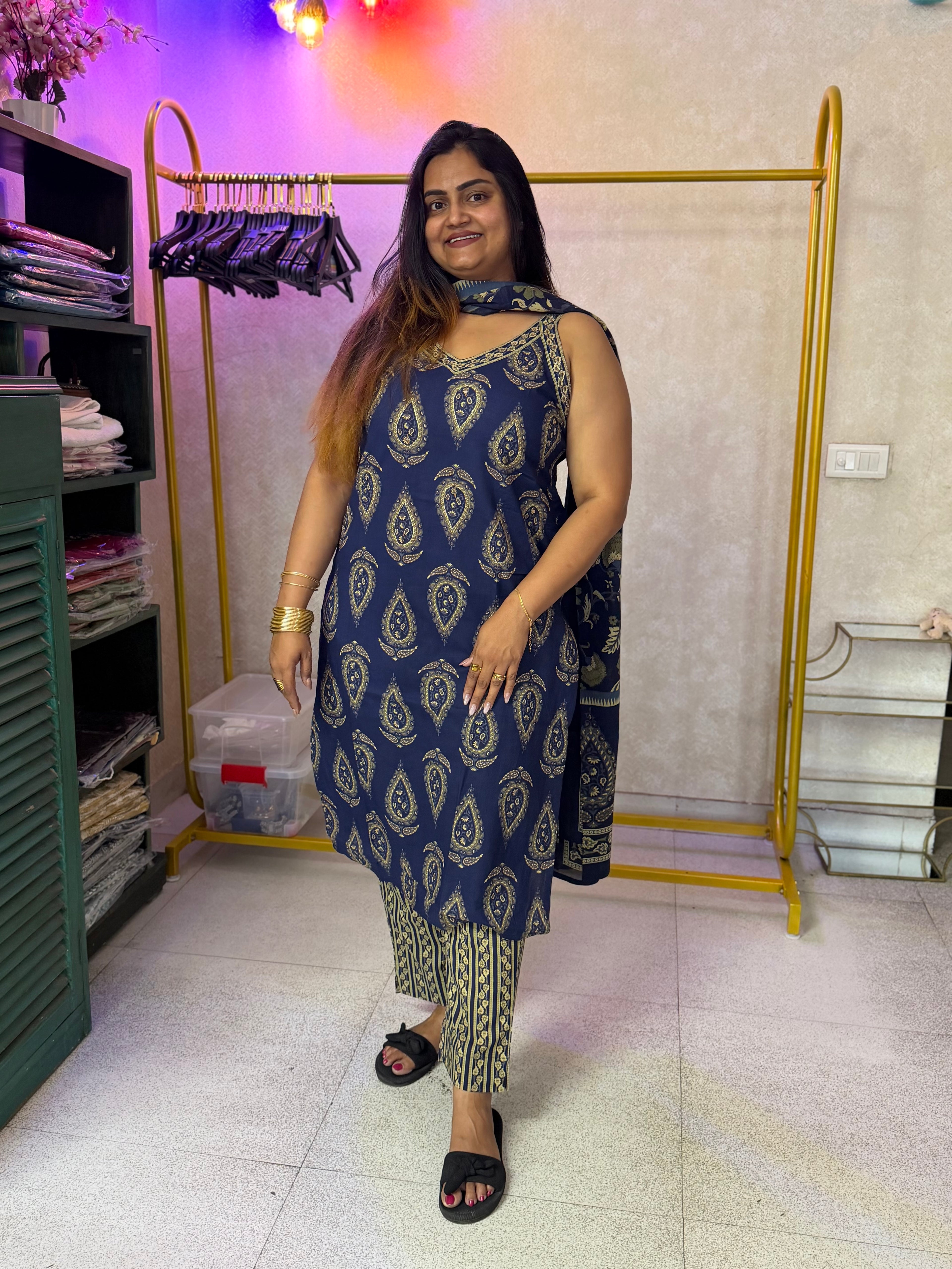 “Piya” 3-piece set with cotton dupatta