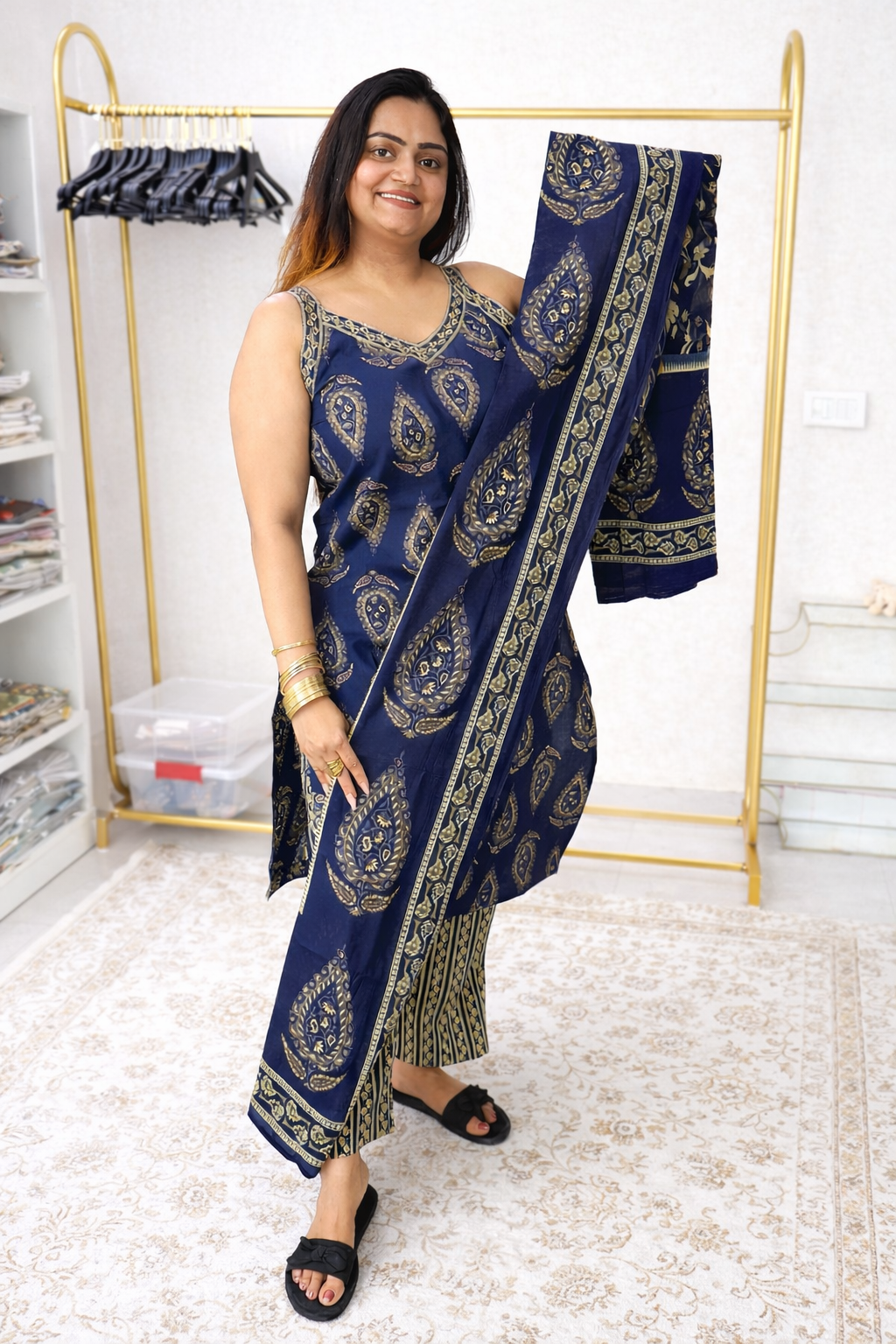 “Piya” 3-piece set with cotton dupatta