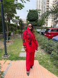 “Yalina” – Red Embroidered Suit Set