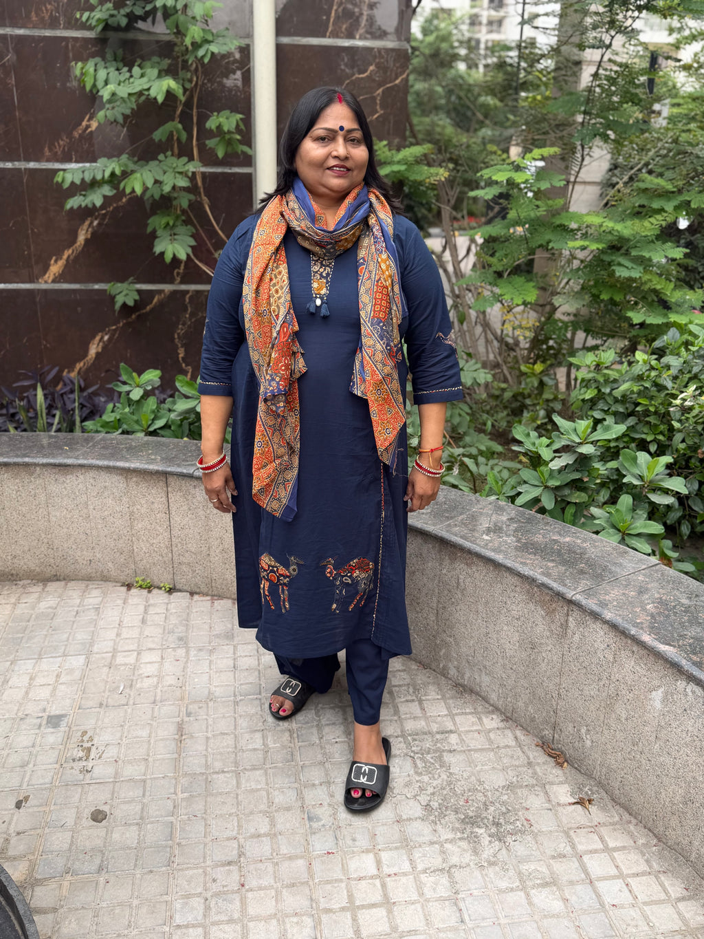“Kalyani” 3-piece set with cotton dupatta