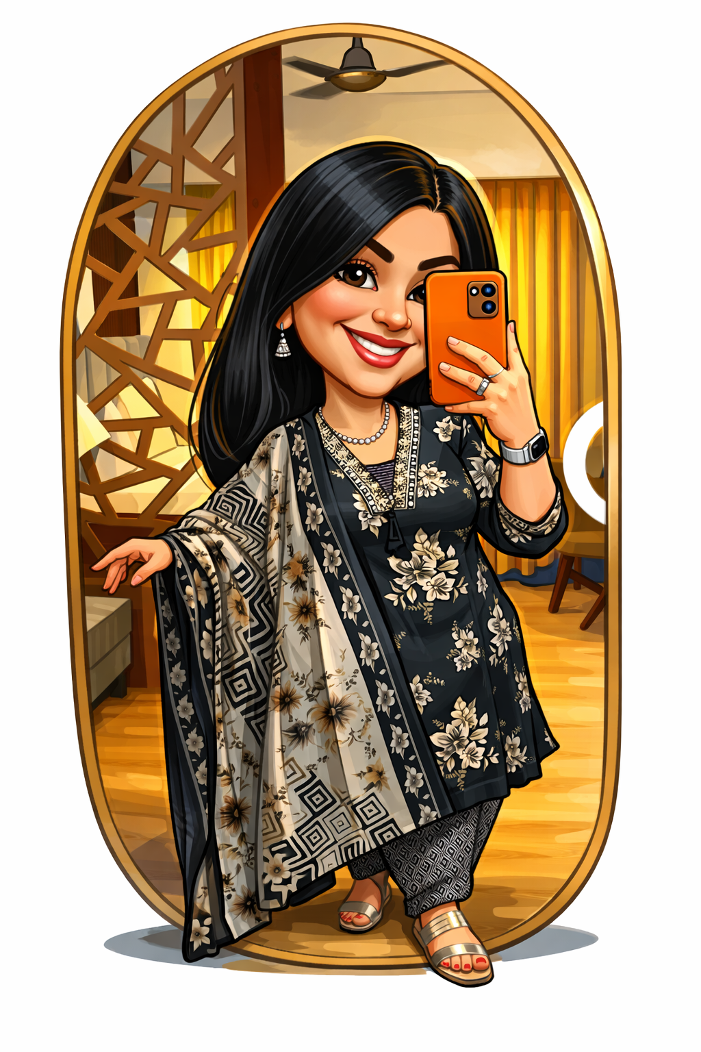 “Nanika” 3-piece set with dupatta