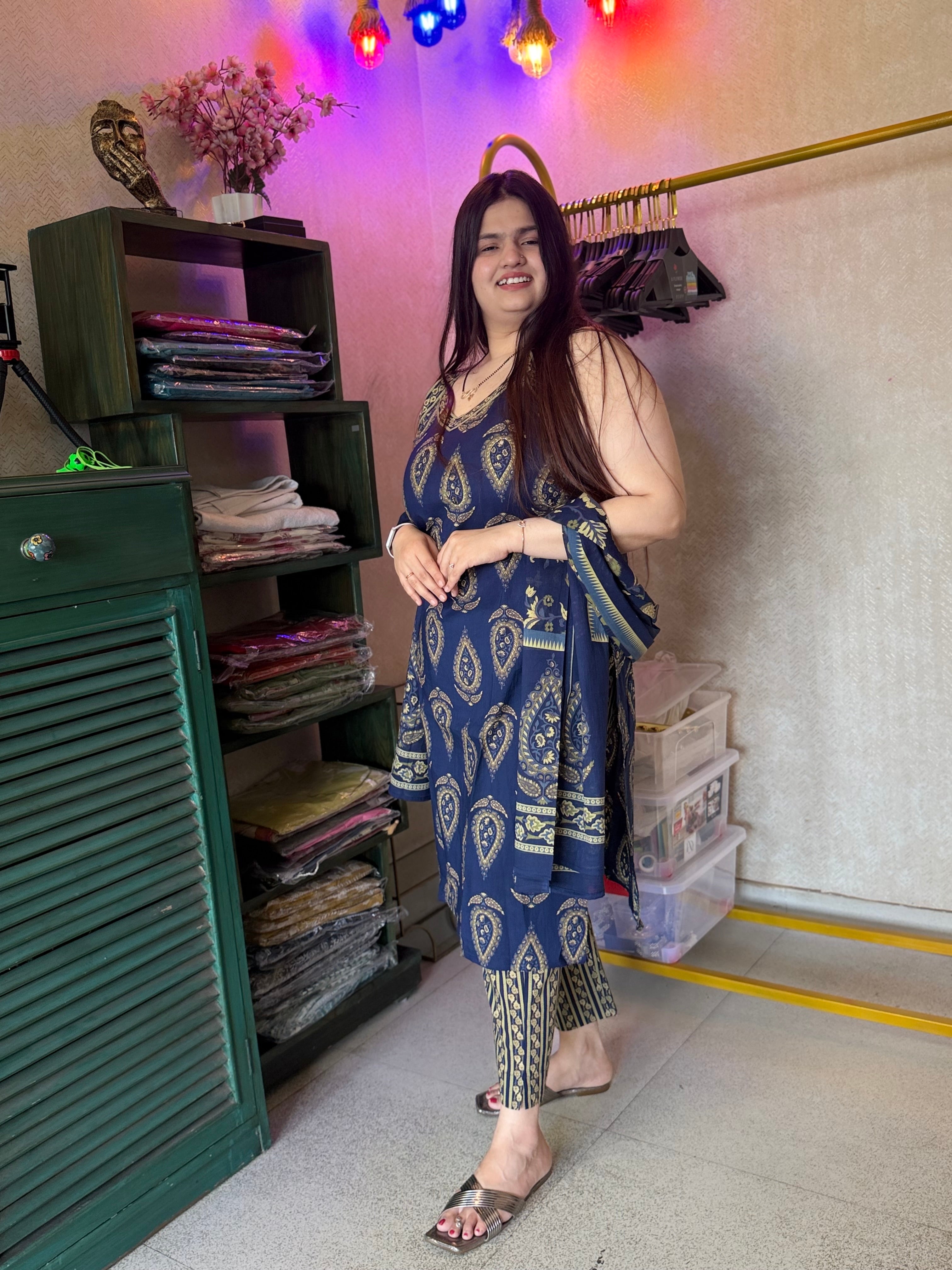“Piya” 3-piece set with cotton dupatta