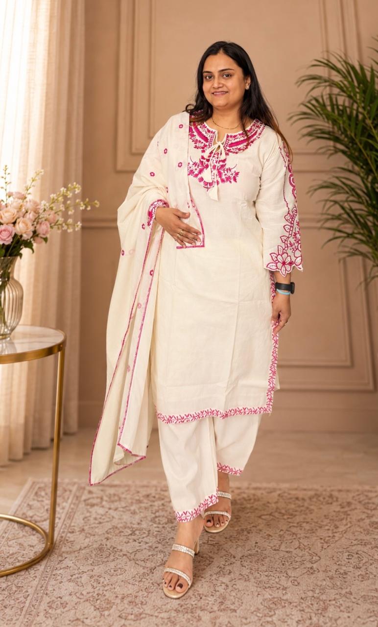 “Gulrukh Ivory”3-piece set