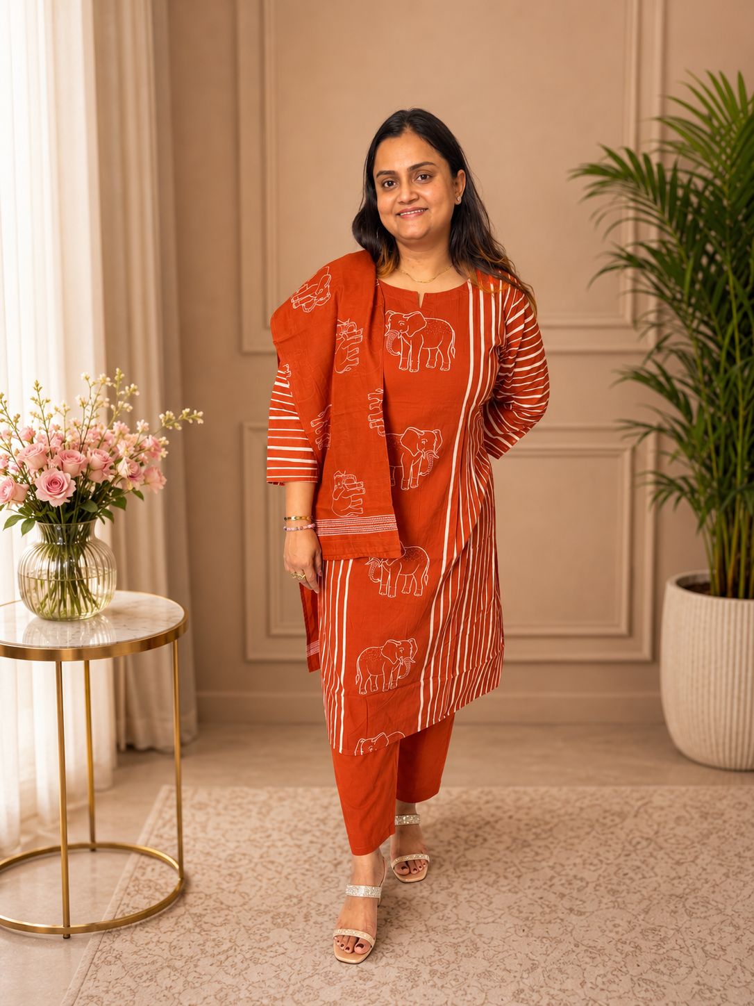 “Gajraaj Rust” 3-Piece Set